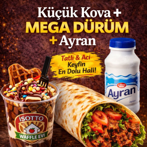 Küçük Kova Waffle + Mega Dürüm + Ayran