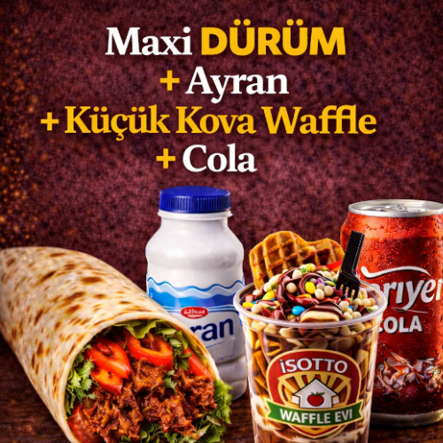 Maxi Dürüm + Ayran + Büyük Bardak Waffle + Cola
