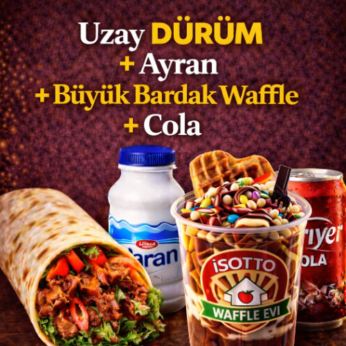 Uzay Dürüm + Ayran + Büyük Bardak Waffle + Cola