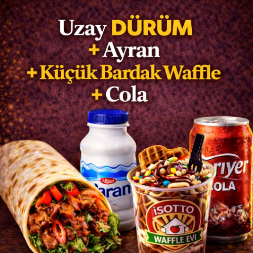 Uzay Dürüm + Ayran + Küçük Bardak Waffle + Cola