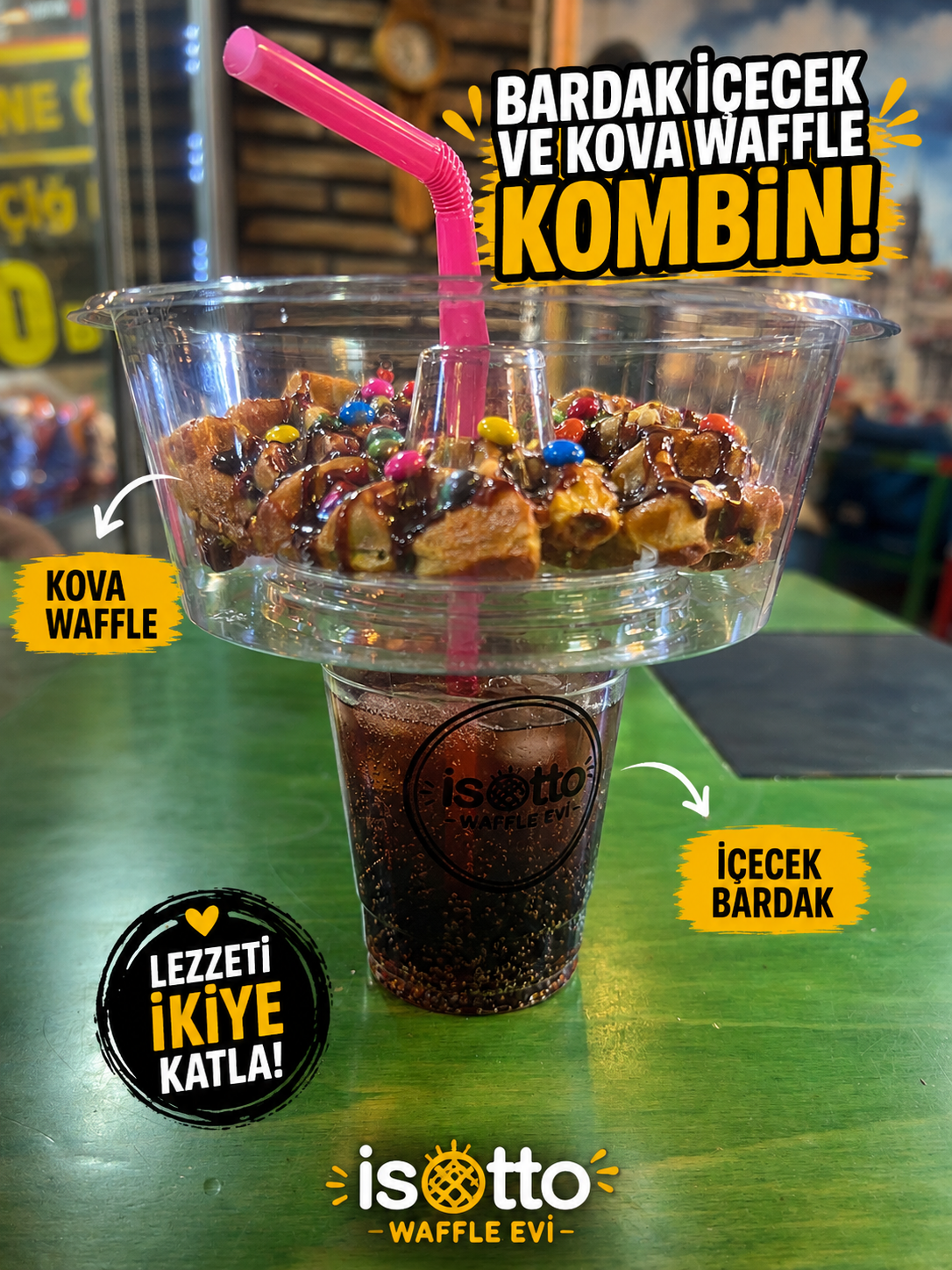 Büyük boy kova +içecek kombin