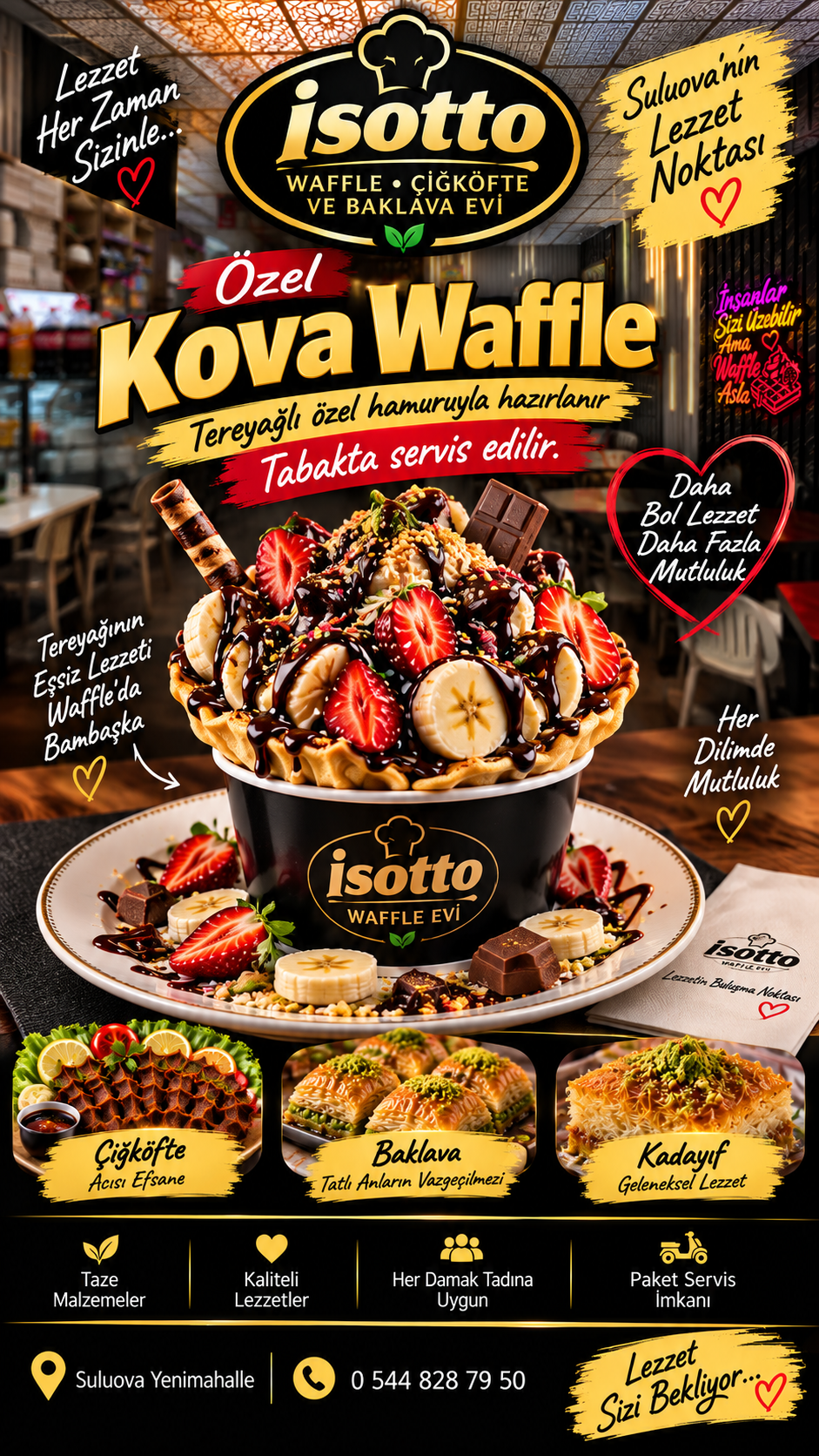 Özel Kova Waffle 🧇❤️ (İş yerinde Tüketim İçindir)